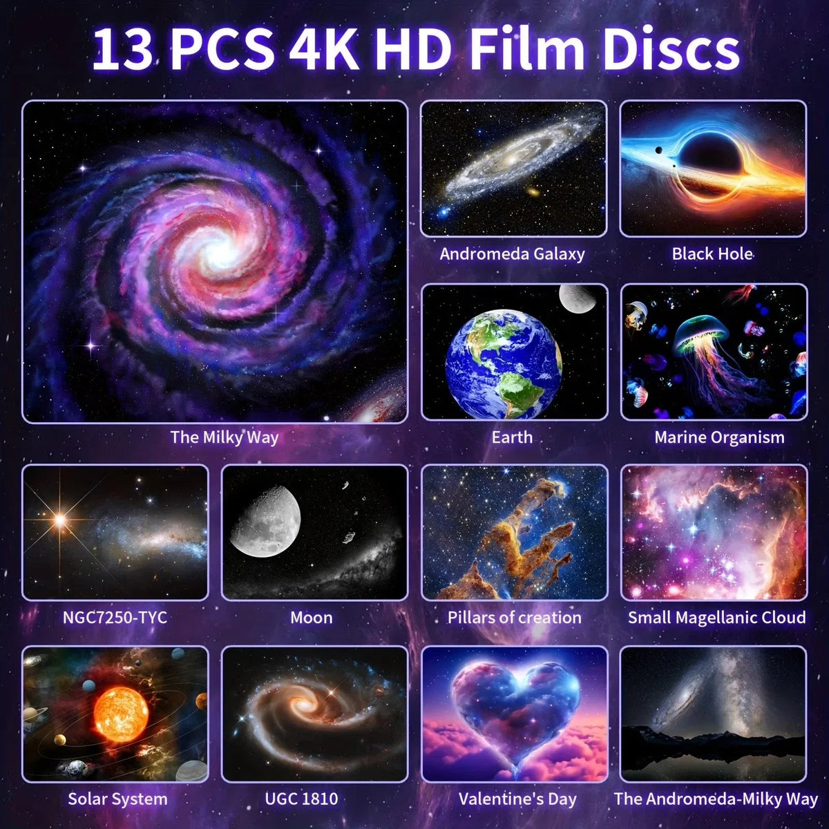 13-in-1 Planetarium Galaxy Projector LED Space Mood Lamp for Babies Kids Adults - Nugentra