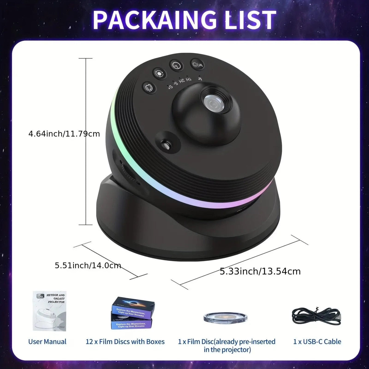 13-in-1 Planetarium Galaxy Projector LED Space Mood Lamp for Babies Kids Adults - Nugentra