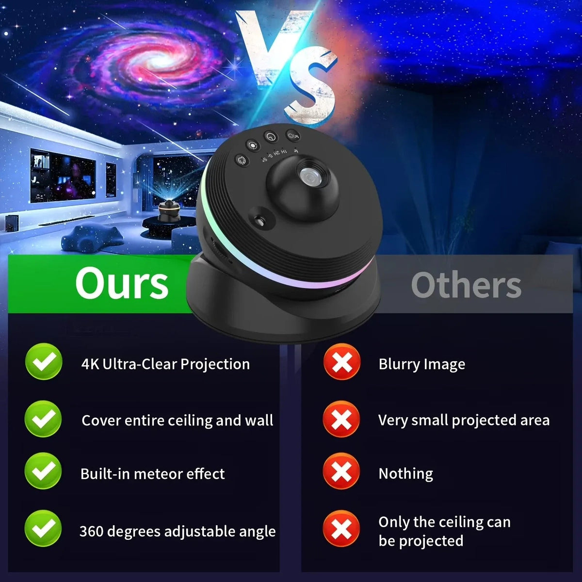 13-in-1 Planetarium Galaxy Projector LED Space Mood Lamp for Babies Kids Adults - Nugentra
