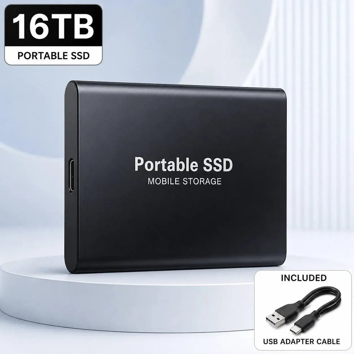 2TB 4TB 16TB Portable SSD Type-C External Hard Drive High Speed USB 3.1 Laptop - Nugentra