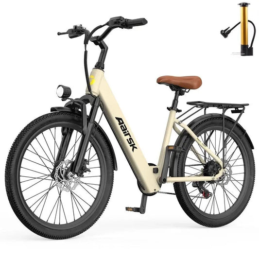 Aairsk 24" Electric Commute Bike for Adults, 7-Speed & 748W Peak Motor, 22MPH - Nugentra
