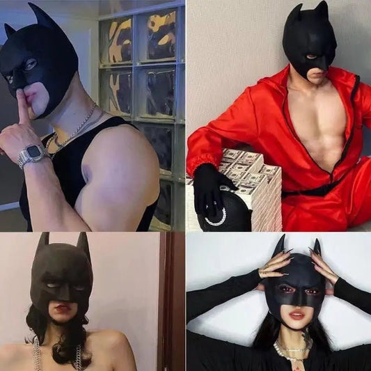 Bat Mask Latex Adult Cosplay Halloween Party Masquerade Carnival Camouflage Headgear Costume Props - Nugentra