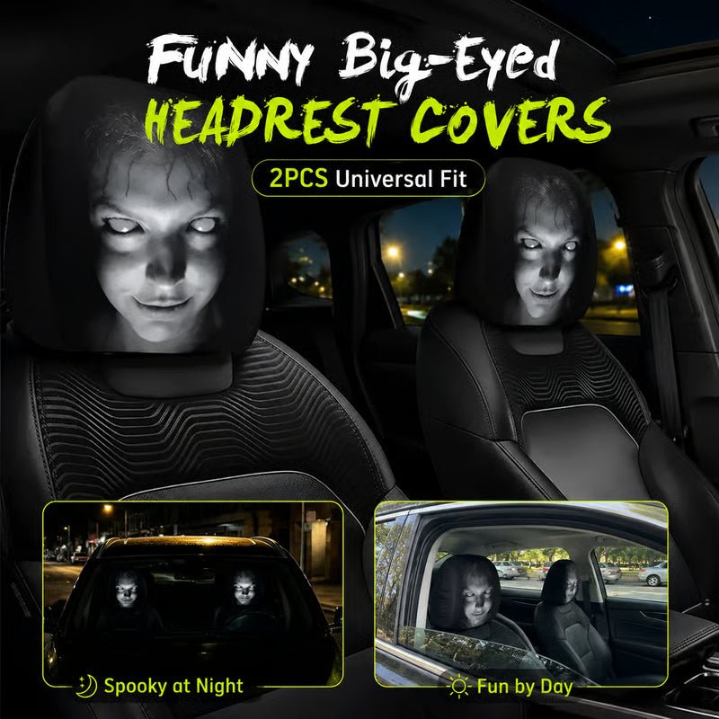 Car Headrest Covers (Set of 2) | Stretchy Universal Fit for All Vehicles - Nugentra