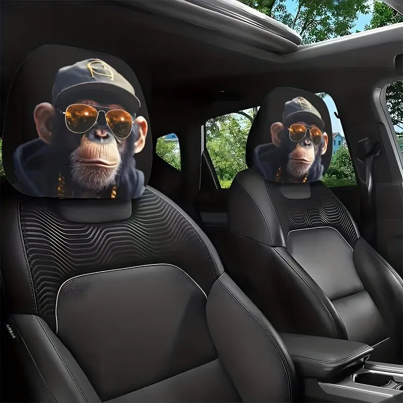 Car Headrest Covers (Set of 2) | Stretchy Universal Fit for All Vehicles - Nugentra