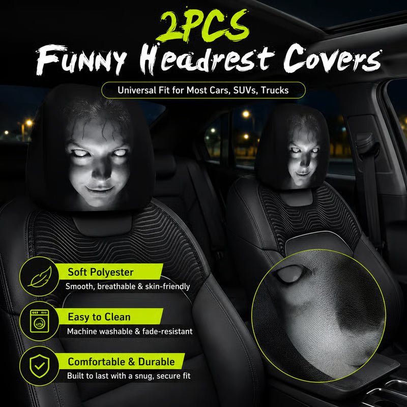 Car Headrest Covers (Set of 2) | Stretchy Universal Fit for All Vehicles - Nugentra