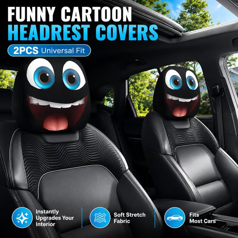 Car Headrest Covers (Set of 2) | Stretchy Universal Fit for All Vehicles - Nugentra
