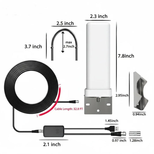Digital TV Antenna Outdoor/Indoor 500+ Miles Range 4K HD 1080P HDTV Antenna - Nugentra