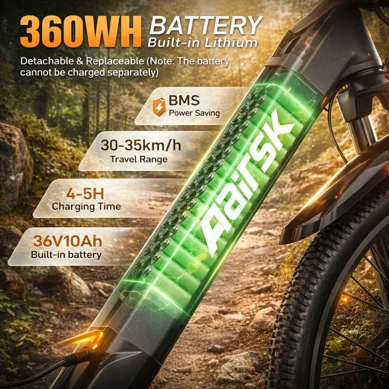 Electric Bike for Adults, 26'' 748W Motor Ebike, 50 Miles 25MPH E Mountain Bike - Nugentra