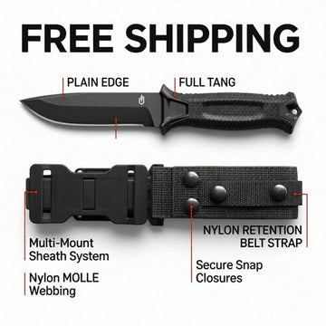 Gerber StrongArm Fixed Blade Knife Full Tang Outdoor Survival Camping Tool - Nugentra