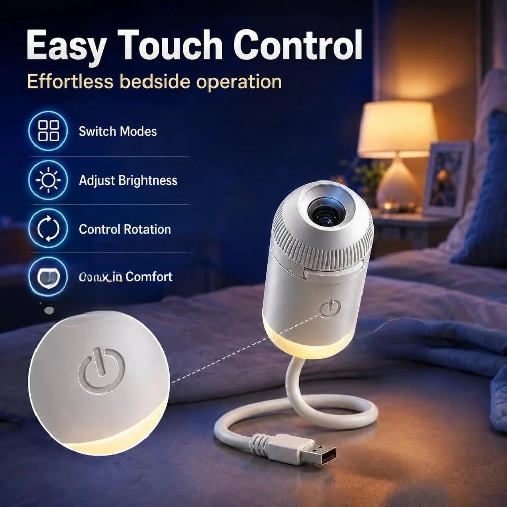 Hd Smart Dynamic 5d Holographic Night Light Projector, 2 In 1 Galaxy Night Light - Nugentra