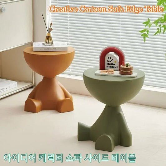 Light Luxury Cartoon Sofa Edge Table Creative Flat Head Coffee Table Small Household Plastic Coffee Table Furniture Side Table - Nugentra