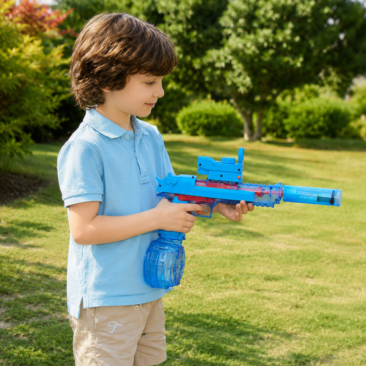 Kid Playing with Nugentra Electric Water Blaster