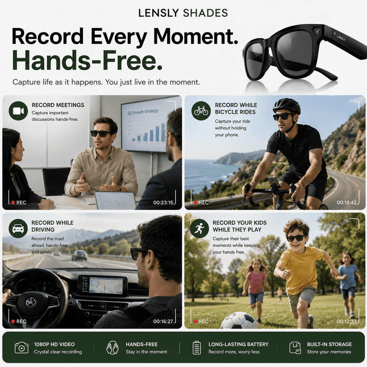 Nugentra™ Smart AI Translation Glasses with Touch Control and HD Camera - Nugentra