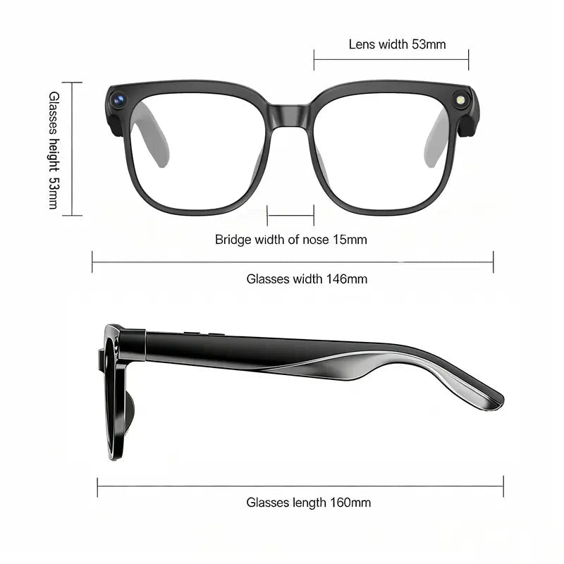 Nugentra™ Smart AI Translation Glasses with Touch Control and HD Camera - Nugentra