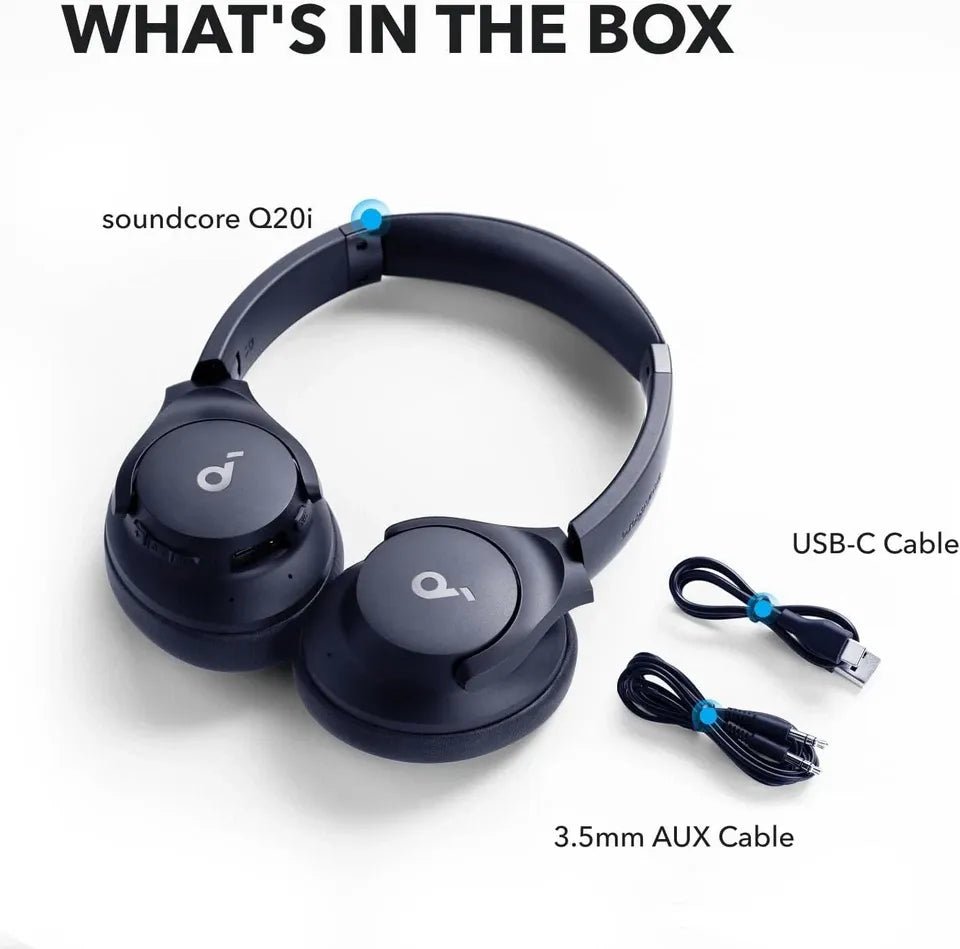 Soundcore Q20i Wireless Over-Ear Headphones Hybrid ANC Hi-Res Audio Bass|Refurb - Nugentra